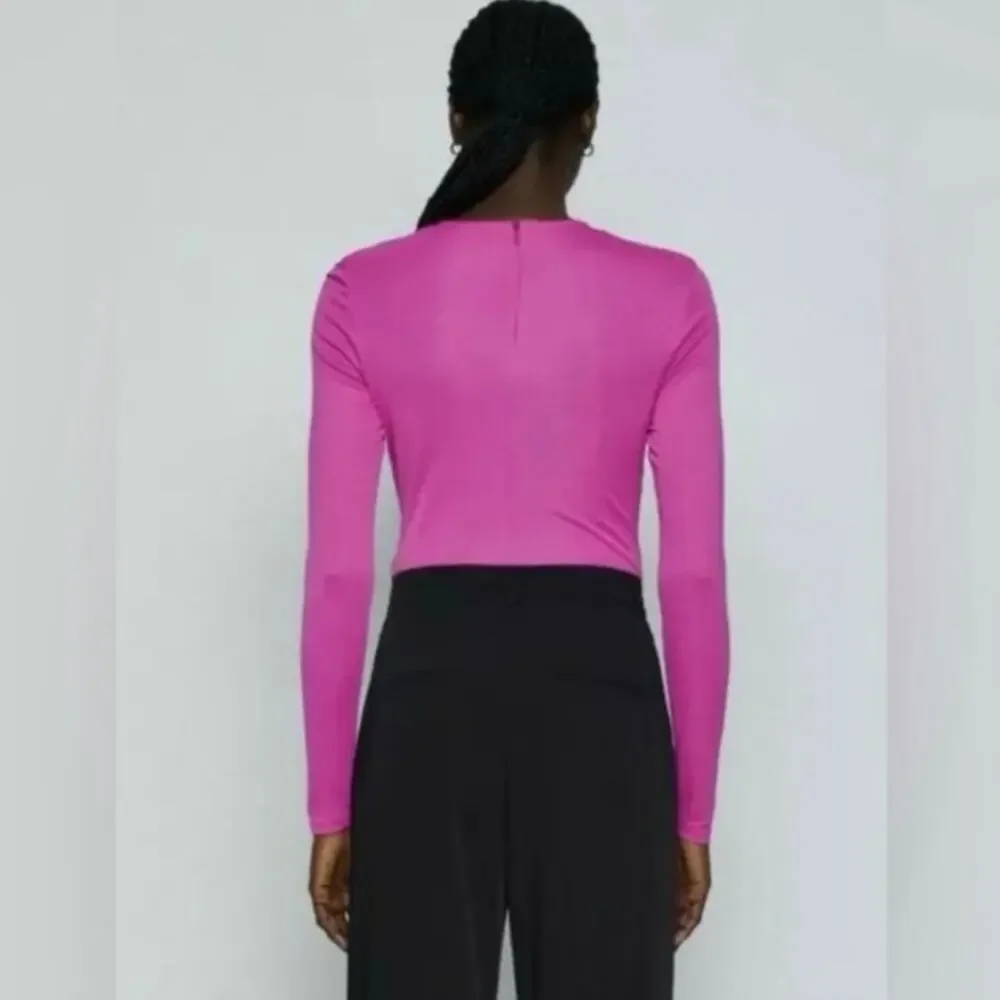 NWOT FARM Rio Long Sleeve Bodysuit in Pink SZ M_3
